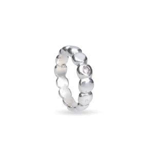 Anello con sassolini irregolari in Argento 925 e un Diamante Bianco da 0.05ct | Rubinia Gioielli Online