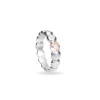 Anello con sassolini irregolari in Argento 925, Oro Rosa 9 kt e Diamante bianco | Rubinia Gioielli Outlet