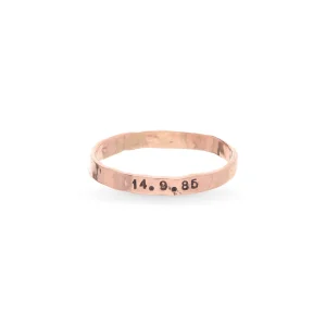 Anello dell'anno piatto in Oro Rosa 9kt | Rubinia Gioielli Hot