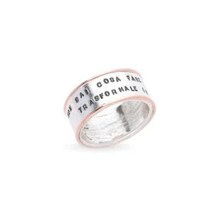 Anello fascia Argento 925 e Oro Rosa 9kt | Rubinia Gioielli Hot