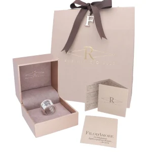 Anello fascia in Argento 925 e Oro Rosa 9kt | Rubinia Gioielli Sale