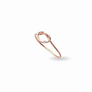 Anello Filodamore con Cuore annodato in Oro 9kt e Diamante (0,03 ct) | Rubinia Gioielli Outlet