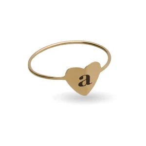 Anello Filodamore in Oro /Giallo 9kt con sigillo cuore personalizzato | Rubinia Gioielli Sale