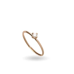 Anello Filodamore in Oro Giallo/Rosa 9kt con Diamante Bianco 0.14ct | Rubinia Gioielli Best