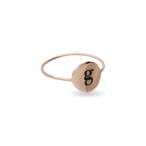 Anello Filodamore in Oro /Giallo 9kt con sigillo tondo personalizzato | Rubinia Gioielli Clearance