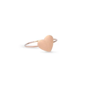 Anello Filodamore in Oro Rosa 9kt con Sigillo Cuore Grande in Argento 925 o Oro Rosa 9kt | Rubinia Gioielli Outlet