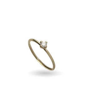 Anello Filodamore in Oro Giallo/Rosa 9kt con Diamante Bianco 0.14ct | Rubinia Gioielli Best