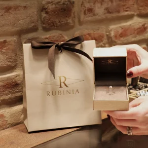 Anello Filodamore in Oro Giallo/Rosa 9kt con Diamante Bianco 0.08ct | Rubinia Gioielli Discount