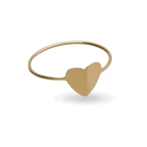 Anello Filodamore in Oro /Giallo 9kt con sigillo cuore personalizzato | Rubinia Gioielli Sale