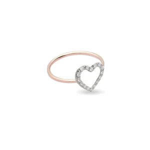 Anello Filodamore in Oro Rosa 9kt e Cuore di Diamanti Bianchi | Rubinia Gioielli Clearance