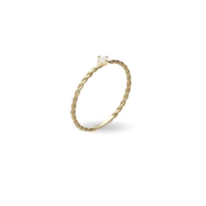 Anello Filodamore prezioso intrecciato in Oro Giallo 9kt sottile | Rubinia Gioielli Fashion
