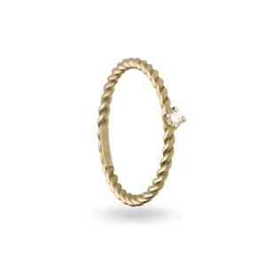 Anello Filodamore prezioso intrecciato in Oro Giallo 9kt spesso | Rubinia Gioielli Outlet