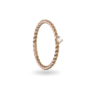 Anello Filodamore prezioso intrecciato in Oro Rosa 9kt spesso | Rubinia Gioielli Hot