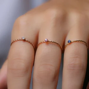 Anello Filodamore prezioso intrecciato in Oro Rosa 9kt sottile | Rubinia Gioielli Hot