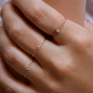 Anello Filodamore prezioso intrecciato in Oro Rosa 9kt sottile | Rubinia Gioielli Hot