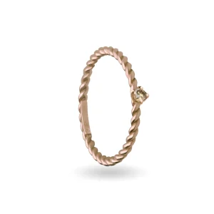 Anello Filodamore prezioso intrecciato in Oro Rosa 9kt spesso | Rubinia Gioielli Hot