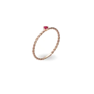 Anello Filodamore prezioso intrecciato in Oro Rosa 9kt sottile | Rubinia Gioielli Hot