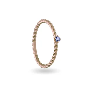 Anello Filodamore prezioso intrecciato in Oro Rosa 9kt spesso | Rubinia Gioielli Hot