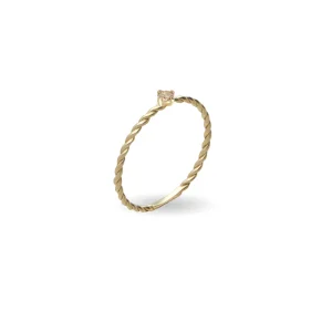 Anello Filodamore prezioso intrecciato in Oro Giallo 9kt sottile | Rubinia Gioielli Fashion