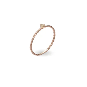 Anello Filodamore prezioso intrecciato in Oro Rosa 9kt sottile | Rubinia Gioielli Hot