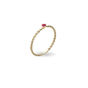 Anello Filodamore prezioso intrecciato in Oro Giallo 9kt sottile | Rubinia Gioielli Fashion