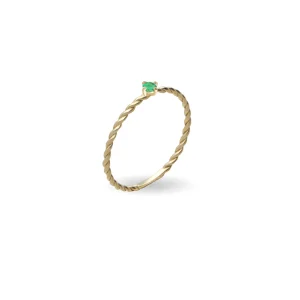 Anello Filodamore prezioso intrecciato in Oro Giallo 9kt sottile | Rubinia Gioielli Fashion