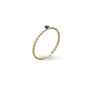 Anello Filodamore prezioso intrecciato in Oro Giallo 9kt sottile | Rubinia Gioielli Fashion