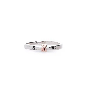 Anello in Argento con elemento tre fili in Oro Rosa 9kt | Rubinia Gioielli Outlet