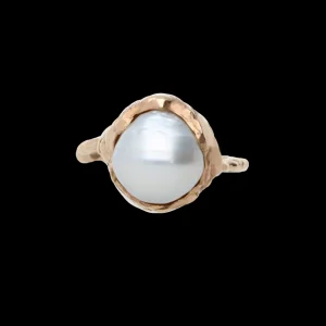 Anello in Oro Giallo 9kt e Perla Bianca Australia | Rubinia Gioielli Hot