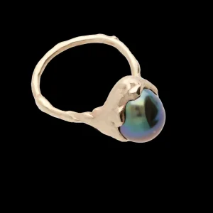Anello in Oro Giallo 9kt e Perla Nera Thaiti | Rubinia Gioielli Clearance