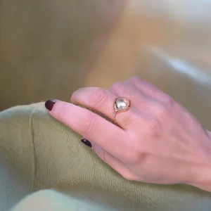 Anello in Oro Giallo 9kt e Perla Bianca Australia | Rubinia Gioielli Hot