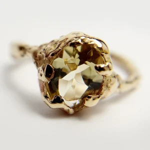 Anello in Oro Giallo 9kt e Quarzo Lemon | Rubinia Gioielli Best