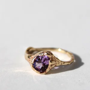 Anello in Oro Giallo 9kt e Ametista | Rubinia Gioielli Discount