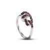 Anello Nodi d'Amore in Argento 925 e Rubini | Rubinia Gioielli Clearance