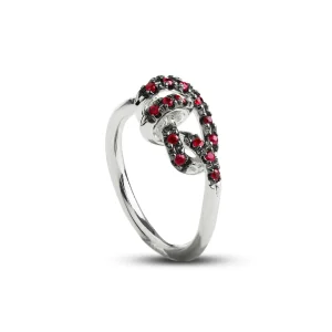 Anello Nodi d'Amore in Argento 925 e Rubini | Rubinia Gioielli Clearance