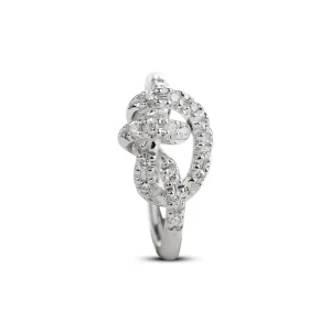 Anello Nodi d'Amore in Argento 925 con Pavé di Diamanti Bianchi | Rubinia Gioielli Outlet