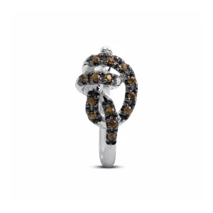 Anello Nodi d'Amore in Argento 925 e Diamanti o Brown | Rubinia Gioielli Hot