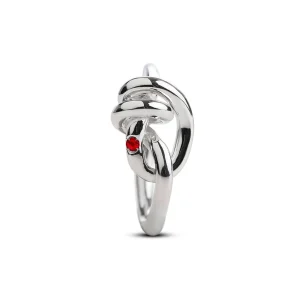 Anello Nodi d'Amore in Argento 925 con o Rubino | Rubinia Gioielli Clearance