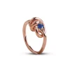 Anello Nodi d'Amore in Oro Rosa 9kt con Zaffiro Blu | Rubinia Gioielli Best