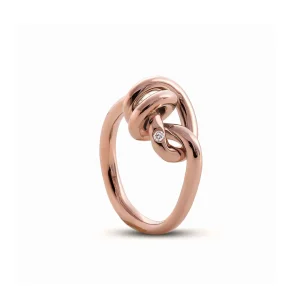 Anello Nodi d'Amore in Oro Rosa 9kt e o Rubino | Rubinia Gioielli Fashion