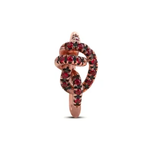 Anello Nodi d'Amore in Oro Rosa 9kt e pavé di Rubini | Rubinia Gioielli Outlet