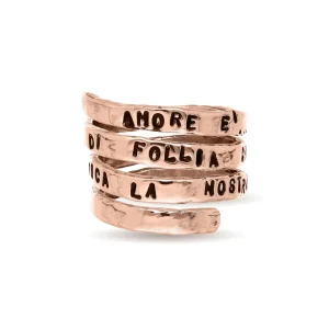 Anello spirale in Oro Rosa 9kt | Rubinia Gioielli Fashion