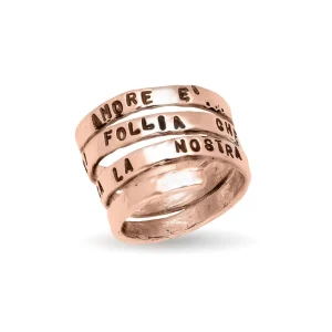 Anello spirale in Oro Rosa 9kt | Rubinia Gioielli Fashion