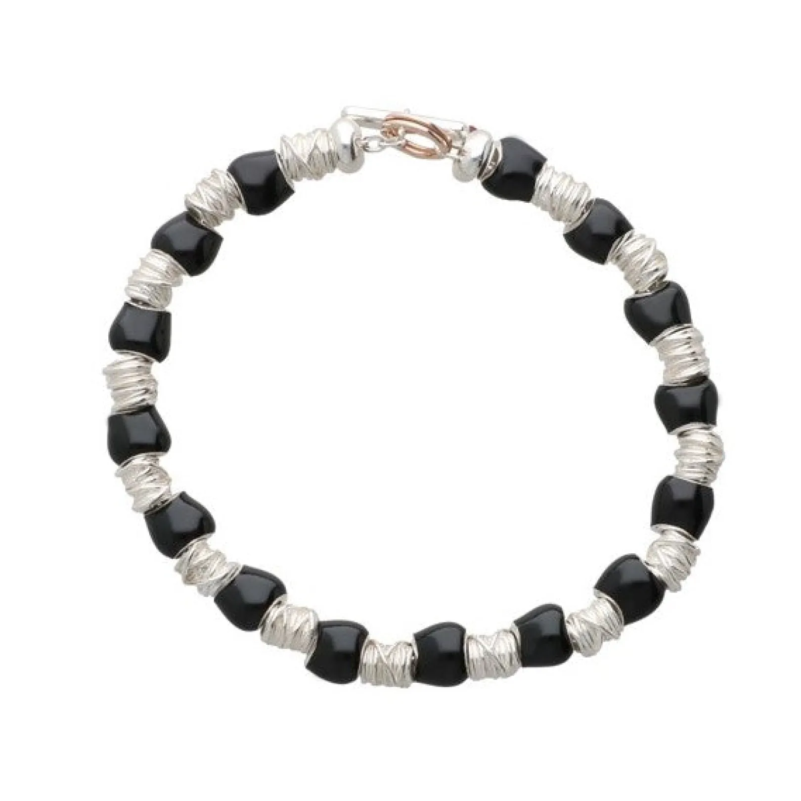 bracciale_black_con_sasso_0.webp Bracciale Black con sassolini Mini in Argento 925 | Rubinia Gioielli Online