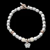 Bracciale Bloom in Argento 925, Oro Rosa 9kt e smalto avorio | Rubinia Gioielli Hot