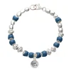 Bracciale Blu in Argento 925, Oro Rosa 9kt e sigillo personalizzabile | Rubinia Gioielli Fashion