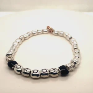 Bracciale Daddy in Argento 925 smalto nero | Rubinia Gioielli Online