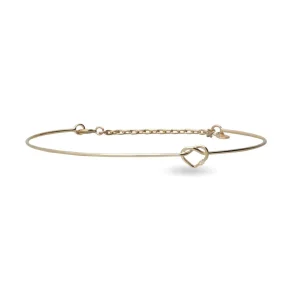 Bracciale Filodamore con Cuore annodato e Diamantino in Oro 9kt | Rubinia Gioielli Fashion