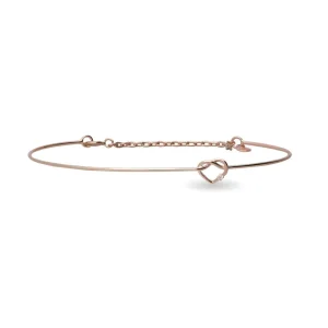 Bracciale Filodamore con Cuore annodato e Diamantino in Oro 9kt | Rubinia Gioielli Fashion
