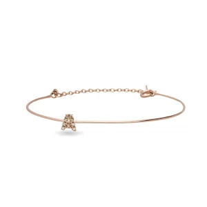 Bracciale Filodamore con iniziale in Oro Rosa 9kt e Diamanti | Rubinia Gioielli Clearance